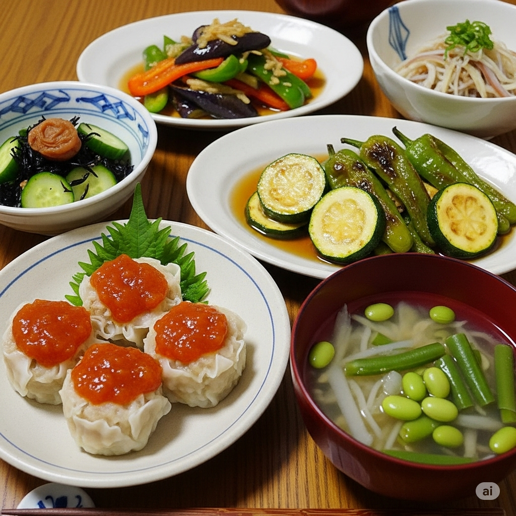 「香りで整う – 生姜餃子と夏の整え膳」